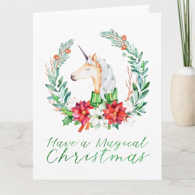 Tarjeta Unicorn navidades (Anverso)