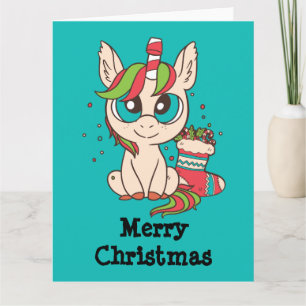 Tarjeta Unicorn navidades