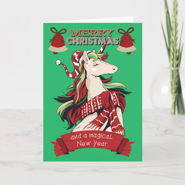 Tarjeta Unicorn navidades (Anverso)