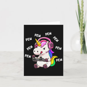 Tarjeta Unicorn Pew Pew Unicornios Lover Video Game Gamer 