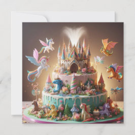 TARJETA UNICORN Y CASTILLO FANTÁSTICO SIMILAR CAMBIO DE CU