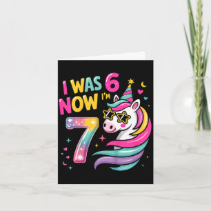 Tarjeta Unicorn yo tenía 6 ahora tengo 7 divertido 6 7 cum