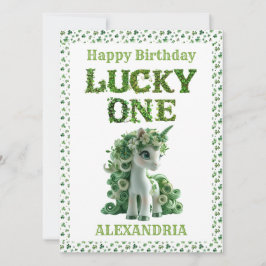 Tarjeta unicornio afortunada del Día de San Patric