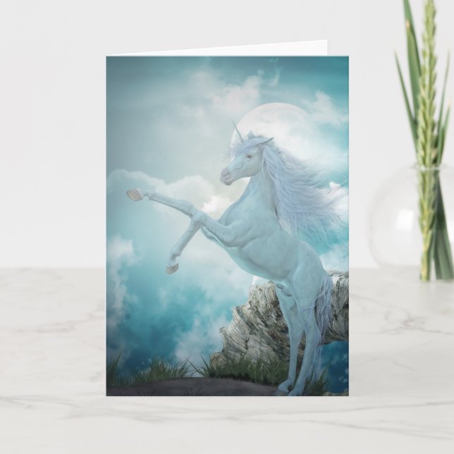 Tarjeta unicornio azul (Anverso)