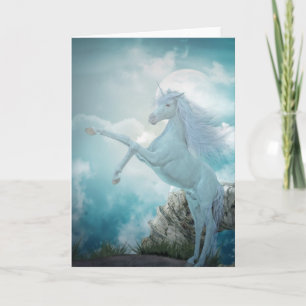 Tarjeta unicornio azul