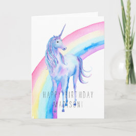 Tarjeta Unicornio blanco morado
