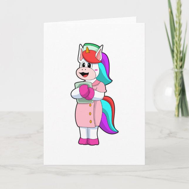 Tarjeta Unicornio como enfermera (Anverso)