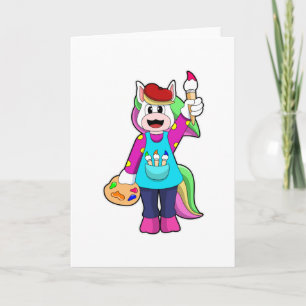 Tarjeta Unicornio como pintor