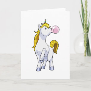 Tarjeta Unicornio con chicle