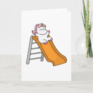 Tarjeta Unicornio con columpio