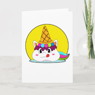 Tarjeta Unicornio con cono de helado