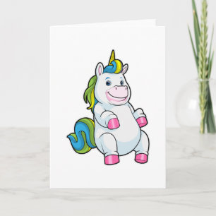 Tarjeta Unicornio con gran barriga