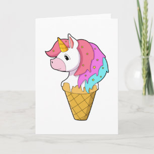 Tarjeta Unicornio con helado