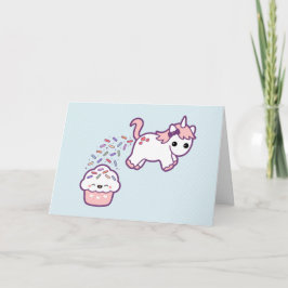 Tarjeta Unicornio con pastel