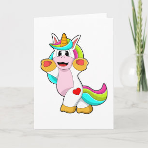 Tarjeta Unicornio con tatuaje de corazón