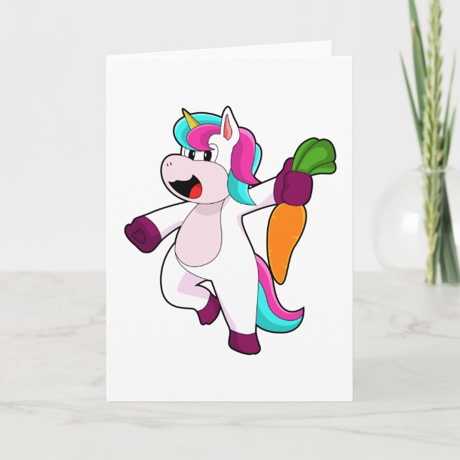 Tarjeta Unicornio con Zanahoria (Anverso)