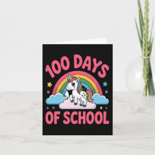 Tarjeta Unicornio de 100 días de escuela hito