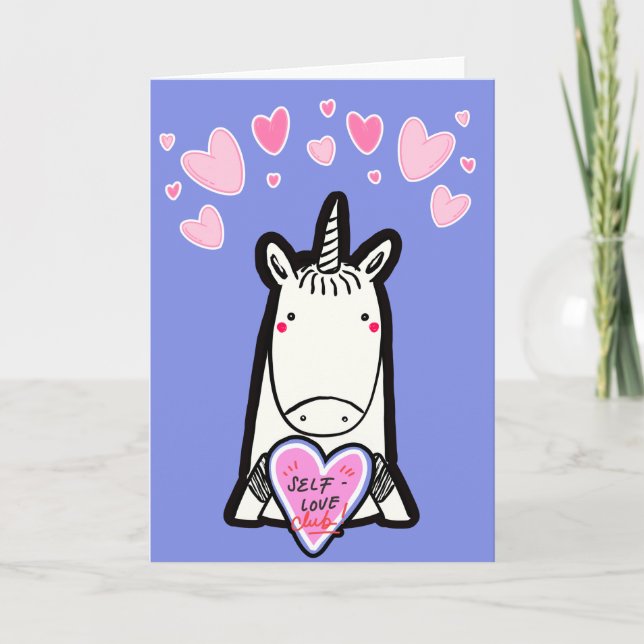 Tarjeta Unicornio de Amor Propio (Anverso)