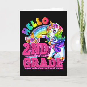 Tarjeta Unicornio de hilo dental de segundo grado niños ho