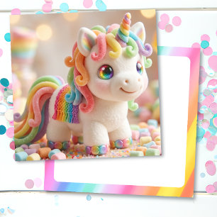 Tarjeta Unicornio de malvavisco y sueño de caramelo pastel