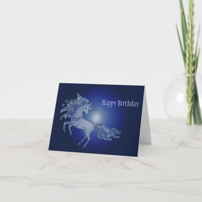 Tarjeta Unicornio de medianoche - Personalizado (Anverso)