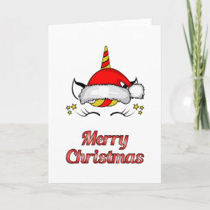 Tarjeta Unicornio de Papá Noel Regalo Divertido Idea Geek 