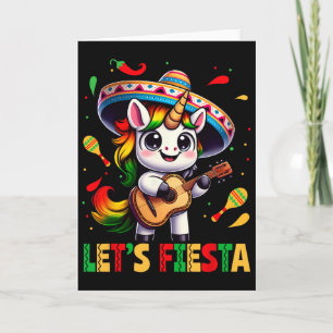 Tarjeta Unicornio de Sombrero Vamos a Fiesta Cinco De Mayo