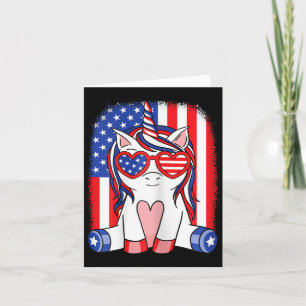 Tarjeta Unicornio del 4 de Julio Bandera Americana Patriót
