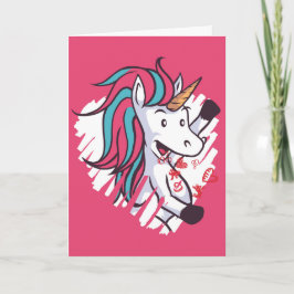 Tarjeta Unicornio del Día de San Valentín