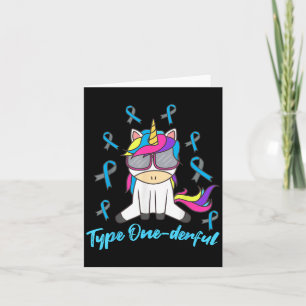 Tarjeta Unicornio Diabético Divertido Tipo Uno-deroso Diab