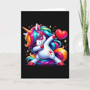 Tarjeta Unicornio divertido lindo genial haciendo dabbing