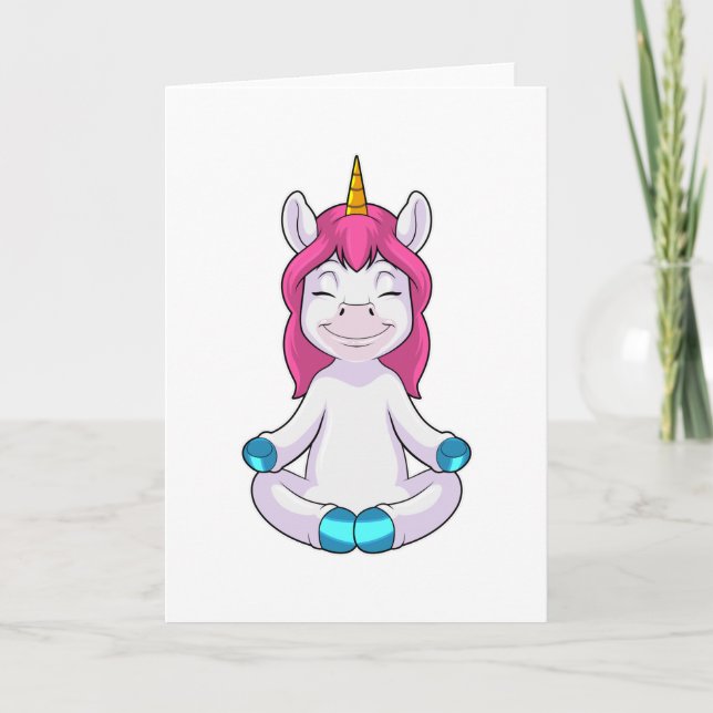 Tarjeta Unicornio en Meditar sentado (Anverso)