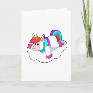 Tarjeta Unicornio en nubes
