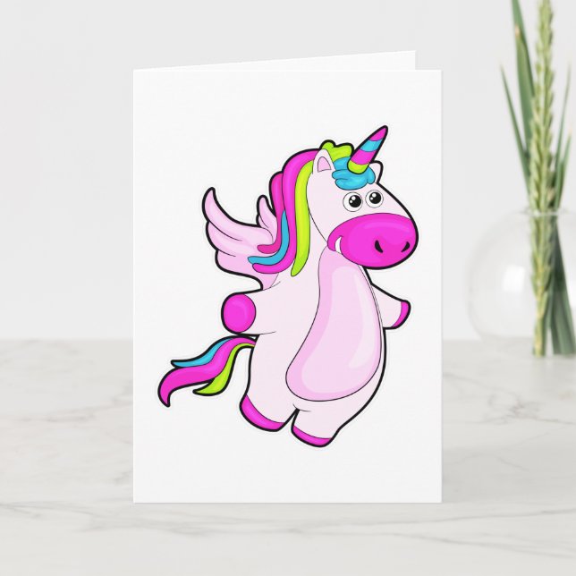 Tarjeta Unicornio en vuelo (Anverso)