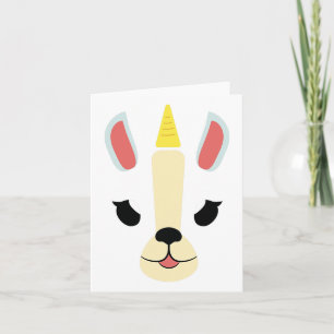 Tarjeta Unicornio enfrenta divertida disfraz de Halloween 