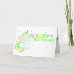 Tarjeta Unicornio Feliz Cumpleaños