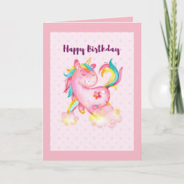 Tarjeta Unicornio Feliz Cumpleaños
