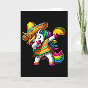 Tarjeta Unicornio haciendo dabbing Cinco De Mayo Fiesta Me