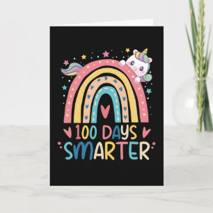 Tarjeta Unicornio Inteligente 100 Días Lindo Arcoíris 100º