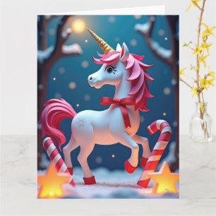 Tarjeta Unicornio mágico con cinta de opciones en Navidade