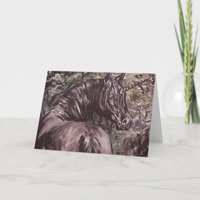 Tarjeta unicornio negro (Anverso)