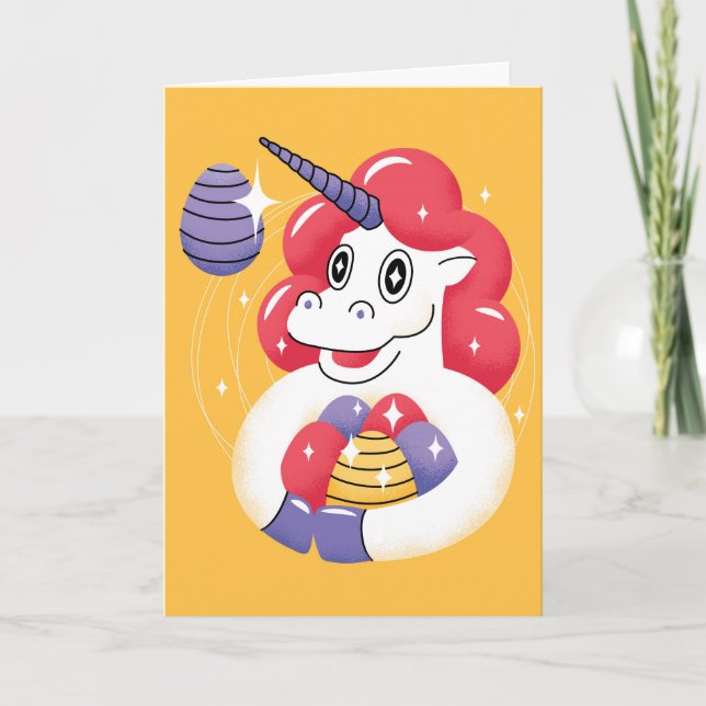 Tarjeta Unicornio, Pascua (Anverso)