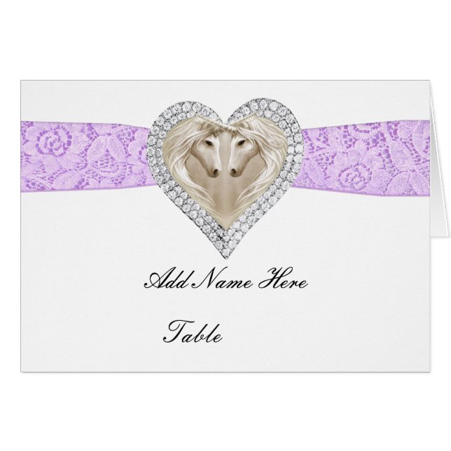 Tarjeta Unicornio Purple Lace Table Place (Anverso (Horizontal))