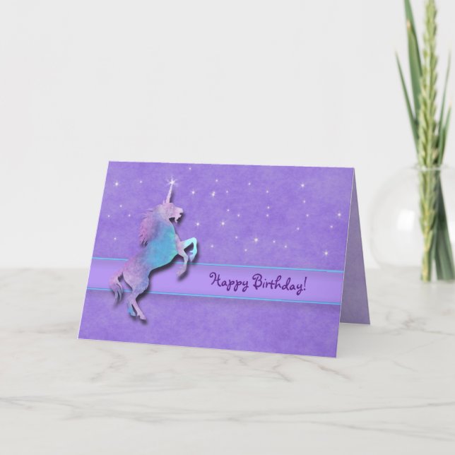Tarjeta Unicornio púrpura (Anverso)