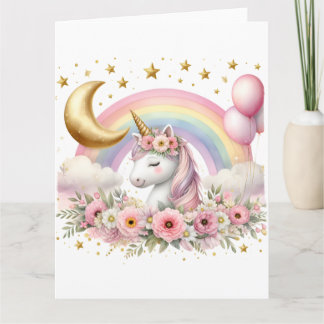 Tarjeta Unicornio rosa