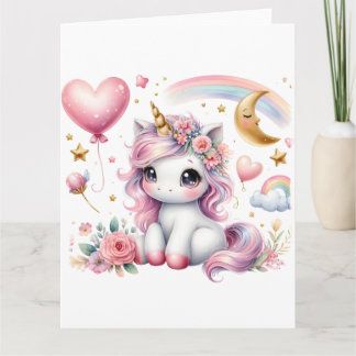 Tarjeta Unicornio rosa