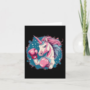 Tarjeta Unicornio Rosa Gracioso Con Guantes De Boxeo 1
