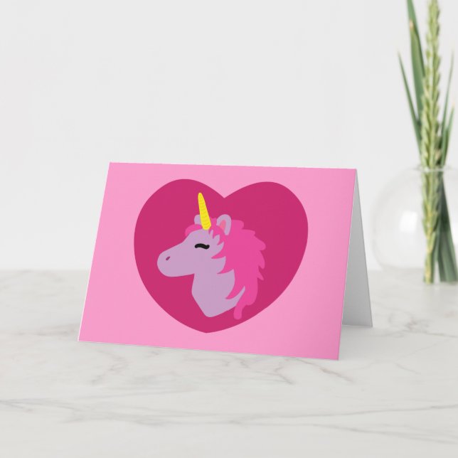 Tarjeta Unicornio rosado (Anverso)