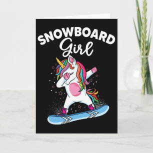 Tarjeta Unicornio Snowboard Esquí Dabbing Unicorn Snowbo
