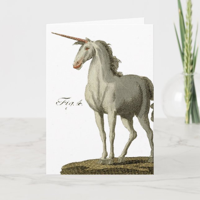 Tarjeta Unicornio vintage, cumpleaños (Anverso)